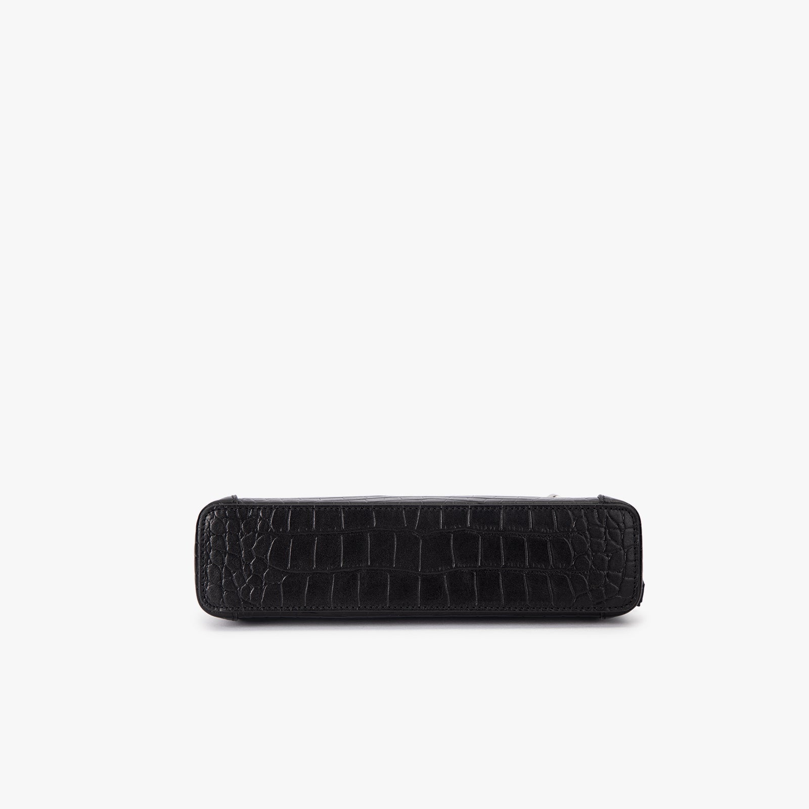 Clutch aus Leder mit Krokodilprägung