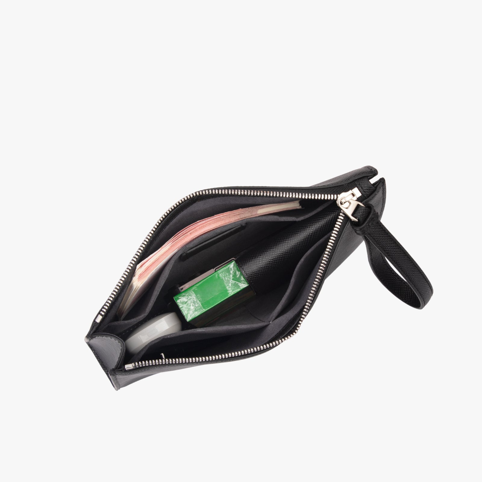 Stripe Saffiano Clutch