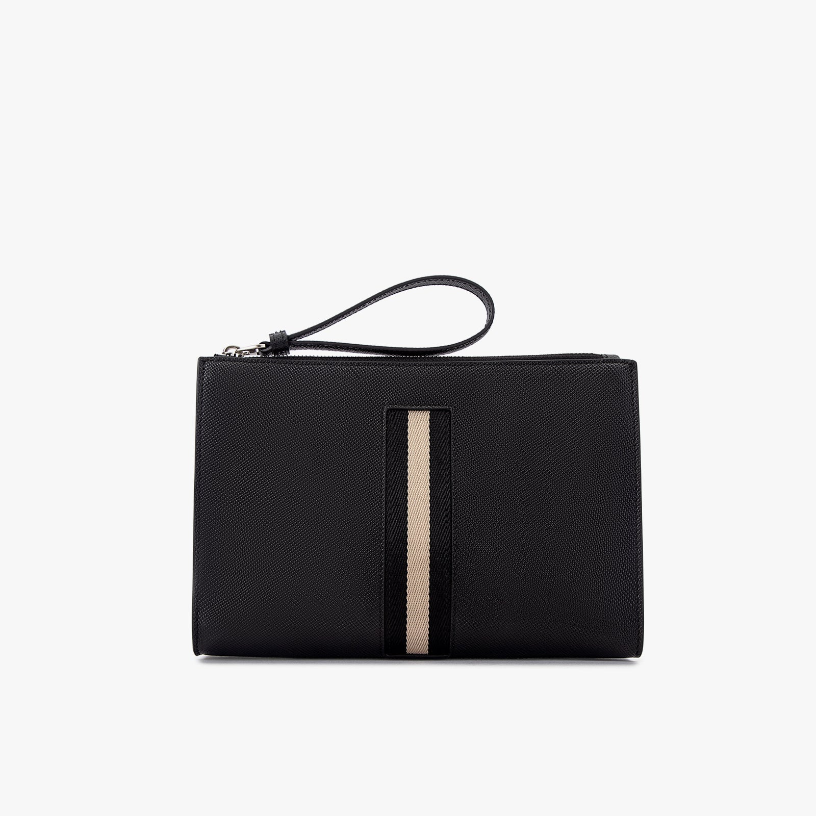 Stripe Saffiano Clutch