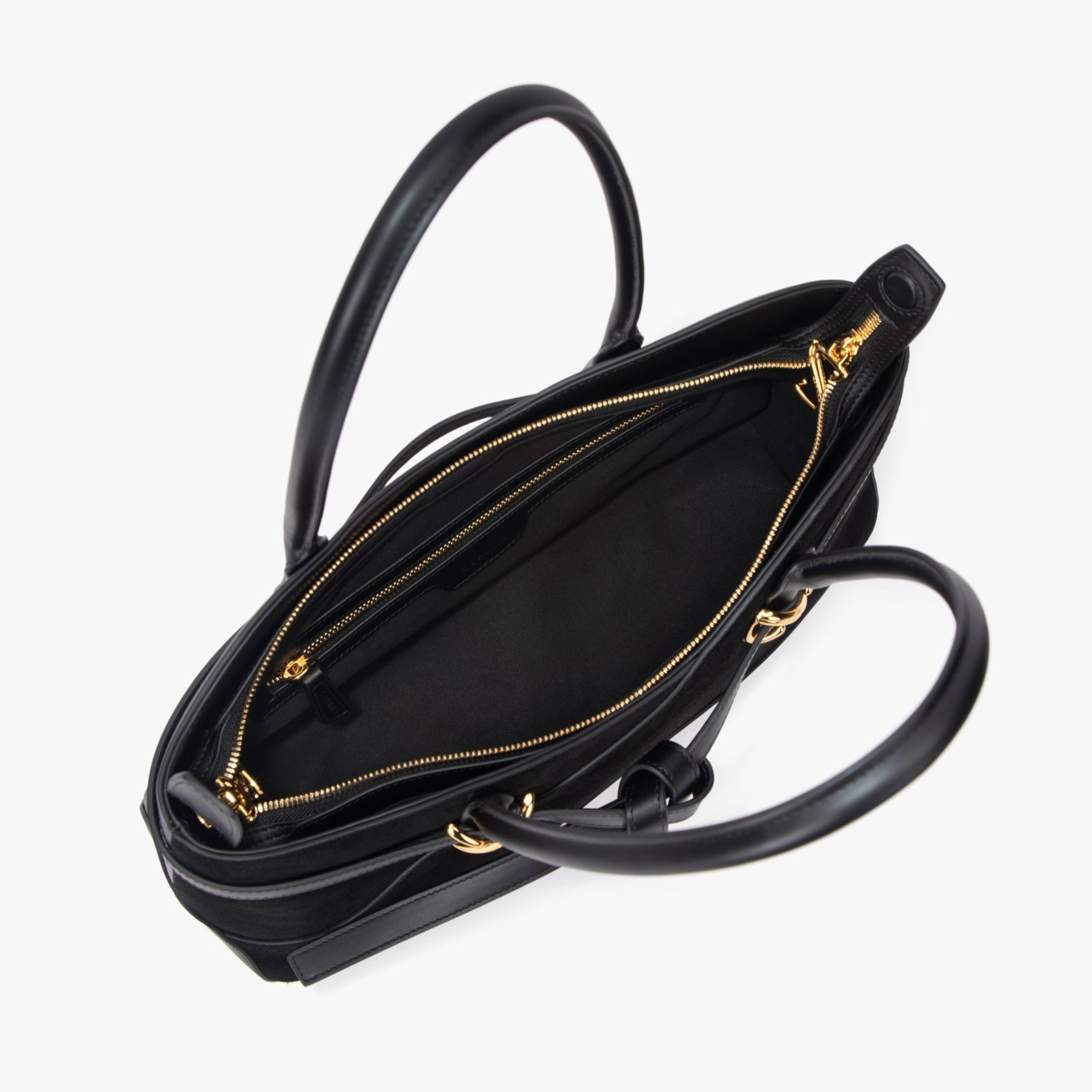 حقيبة توت من الجلد السويدي