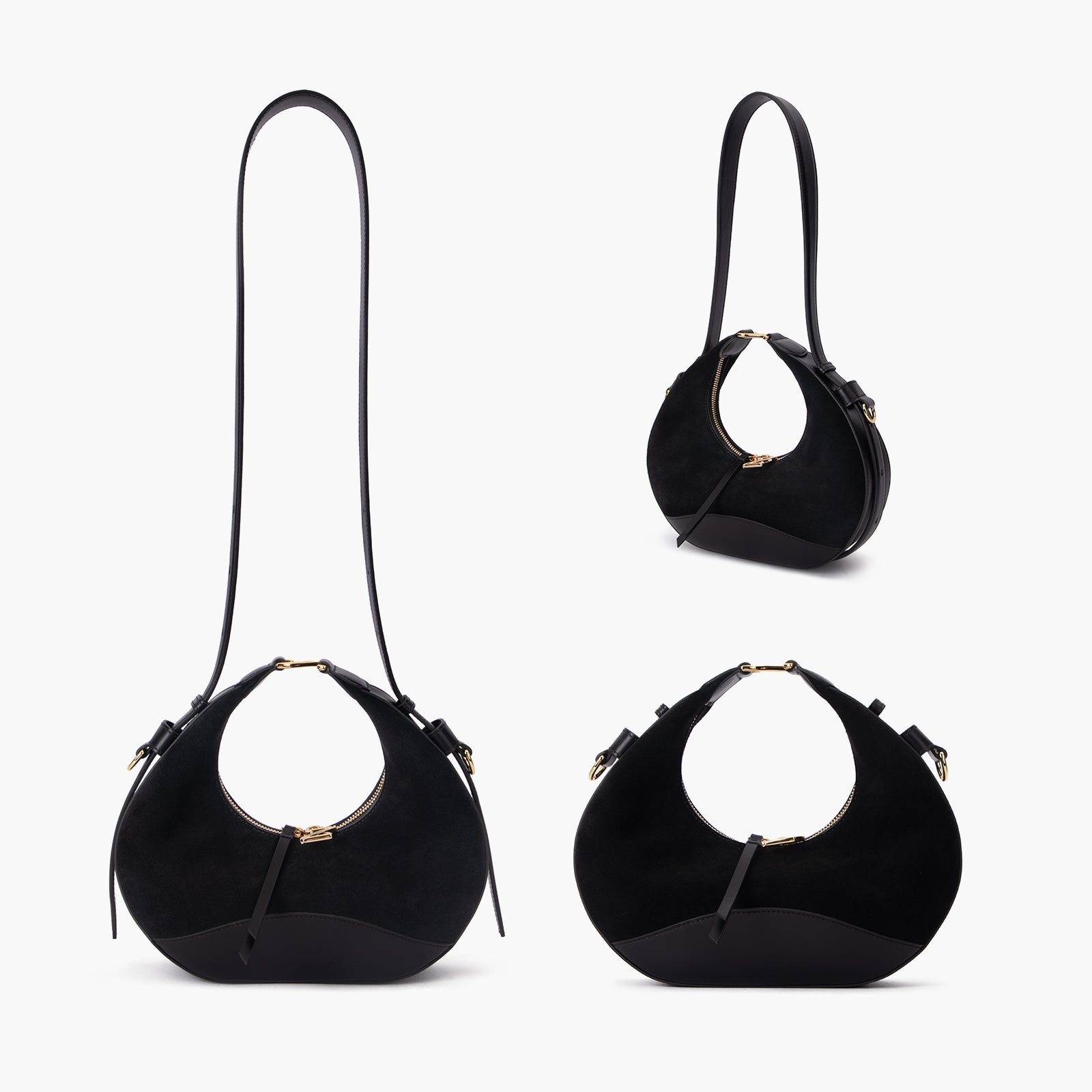 Suede Moon Bag