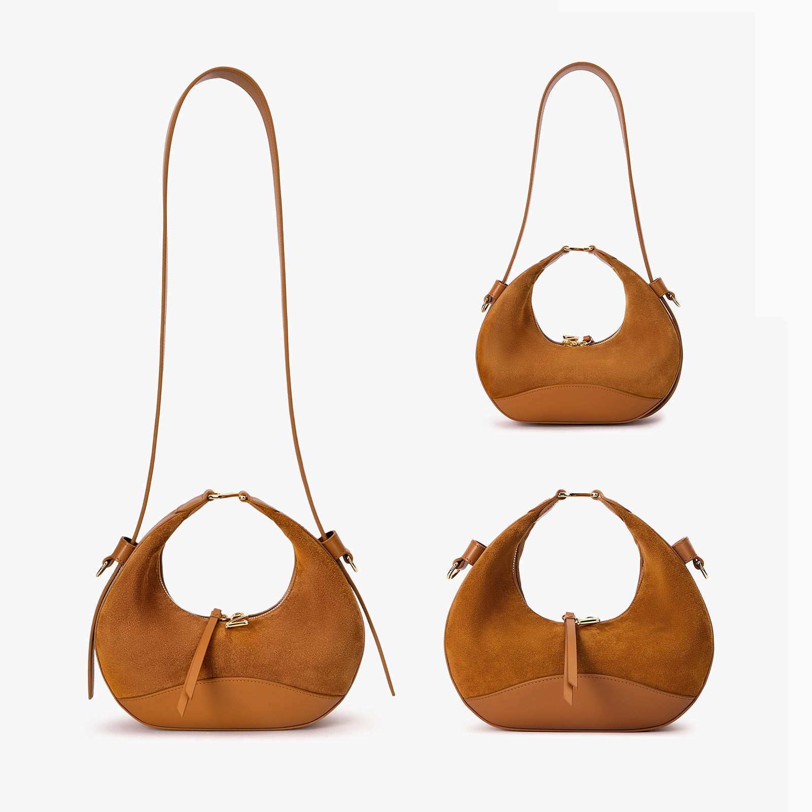 Suede Moon Bag
