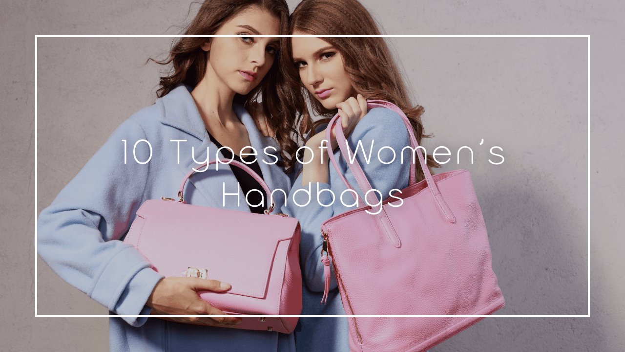 Two women holding different types of handbags