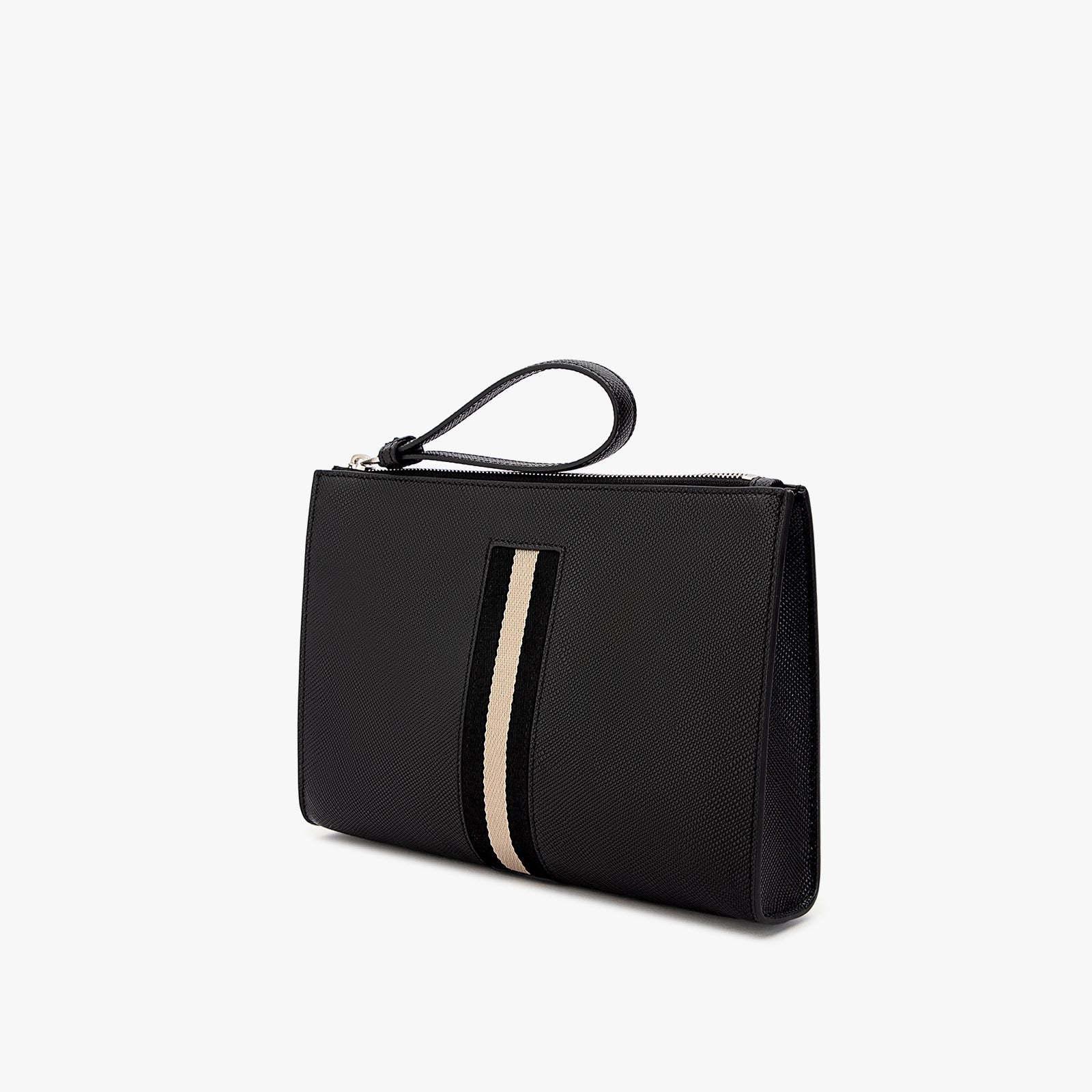 Stripe Saffiano Clutch