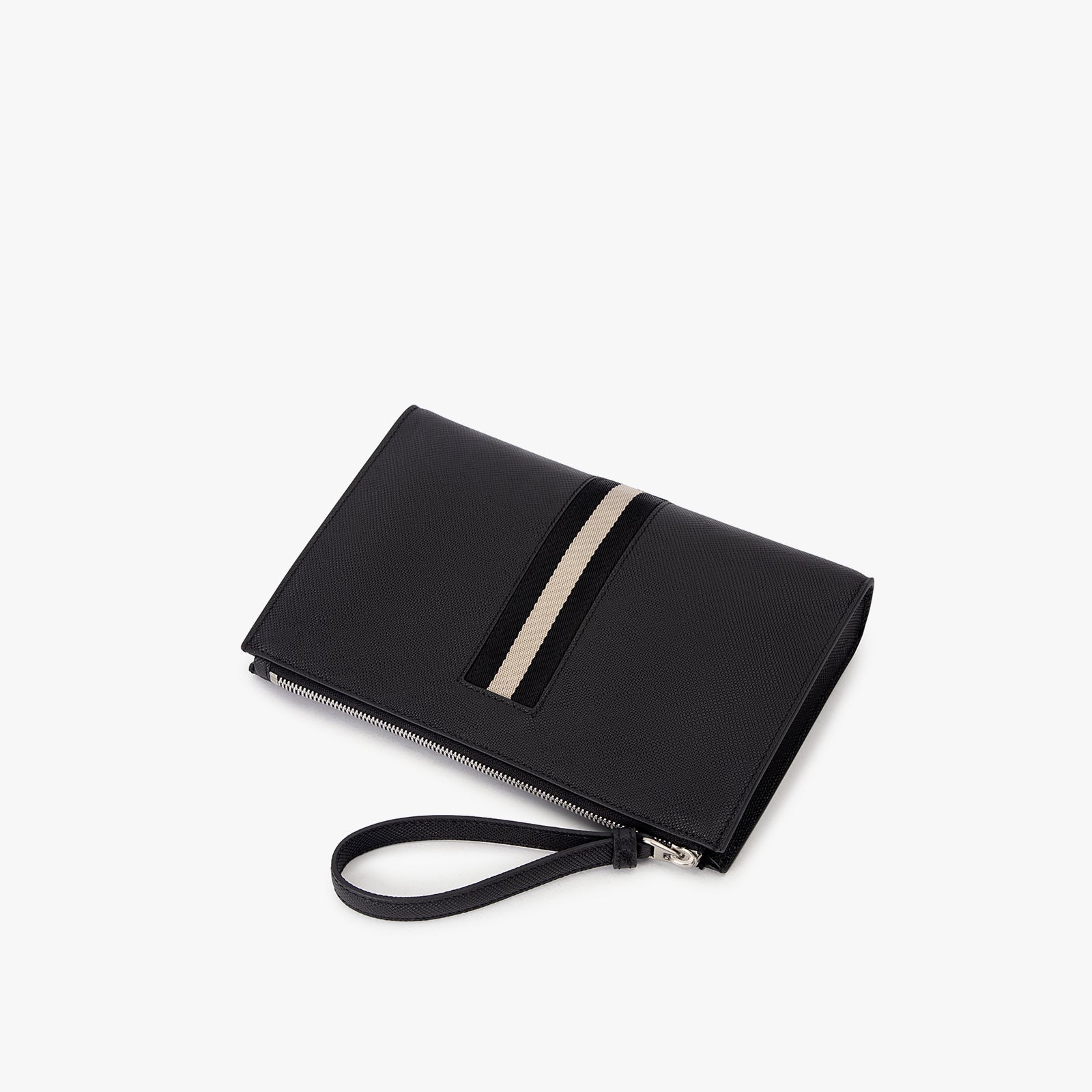 Stripe Saffiano Clutch