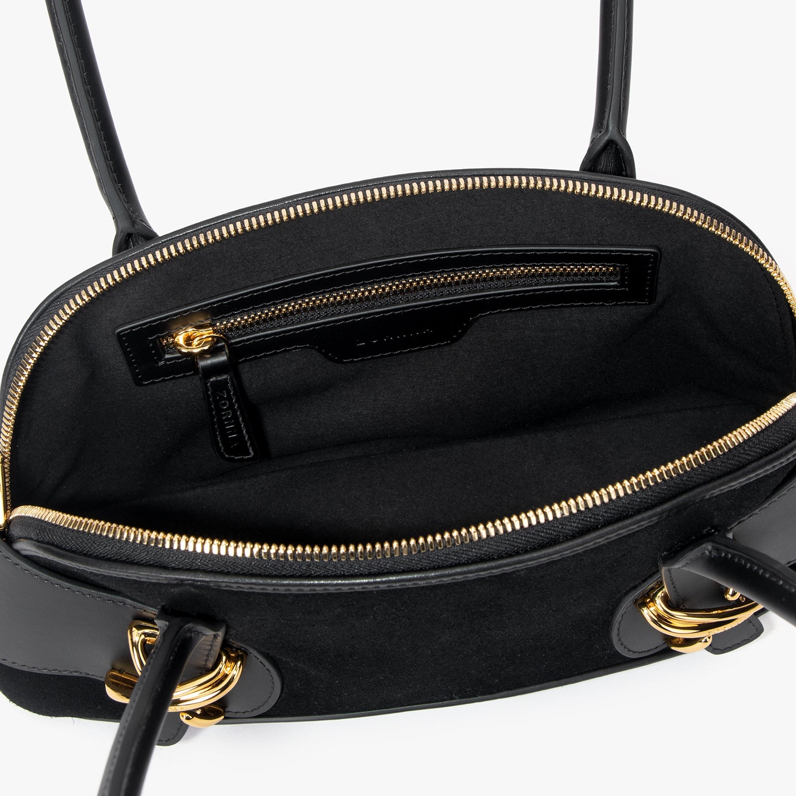 Сумка через плечо из замши и кожи