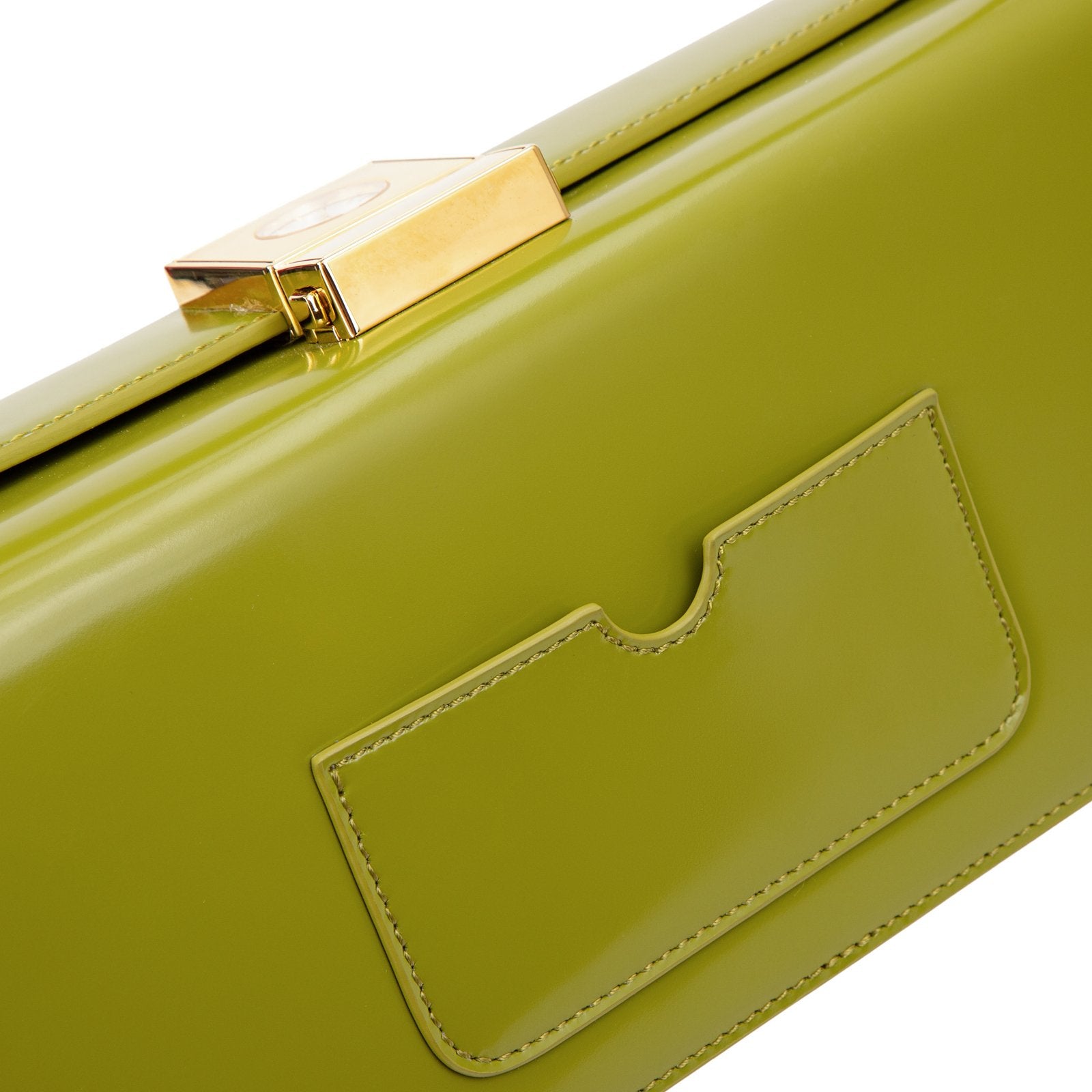 Urgrøn baguette taske