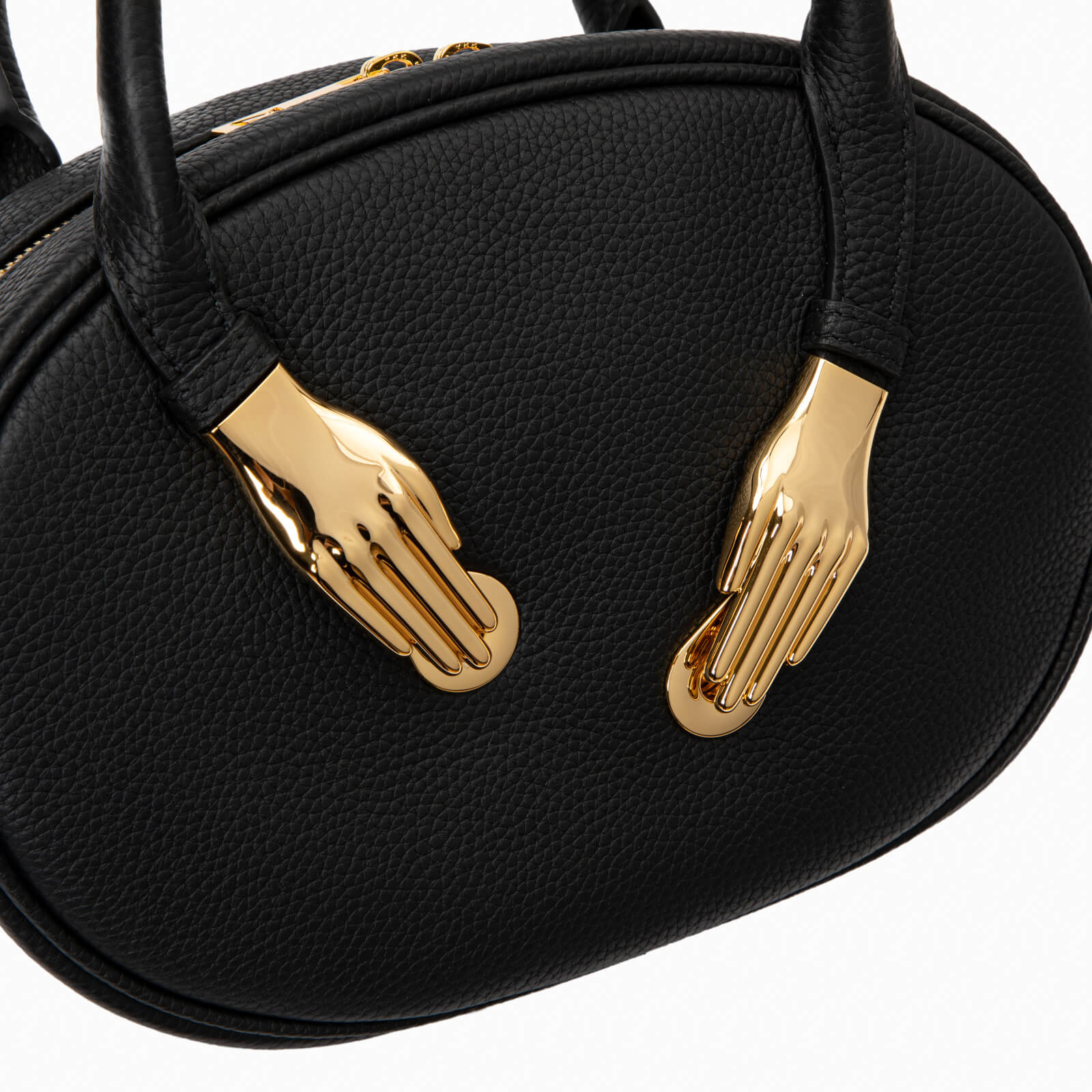 Emma Pebbled læder Top håndtag taske i hånd
