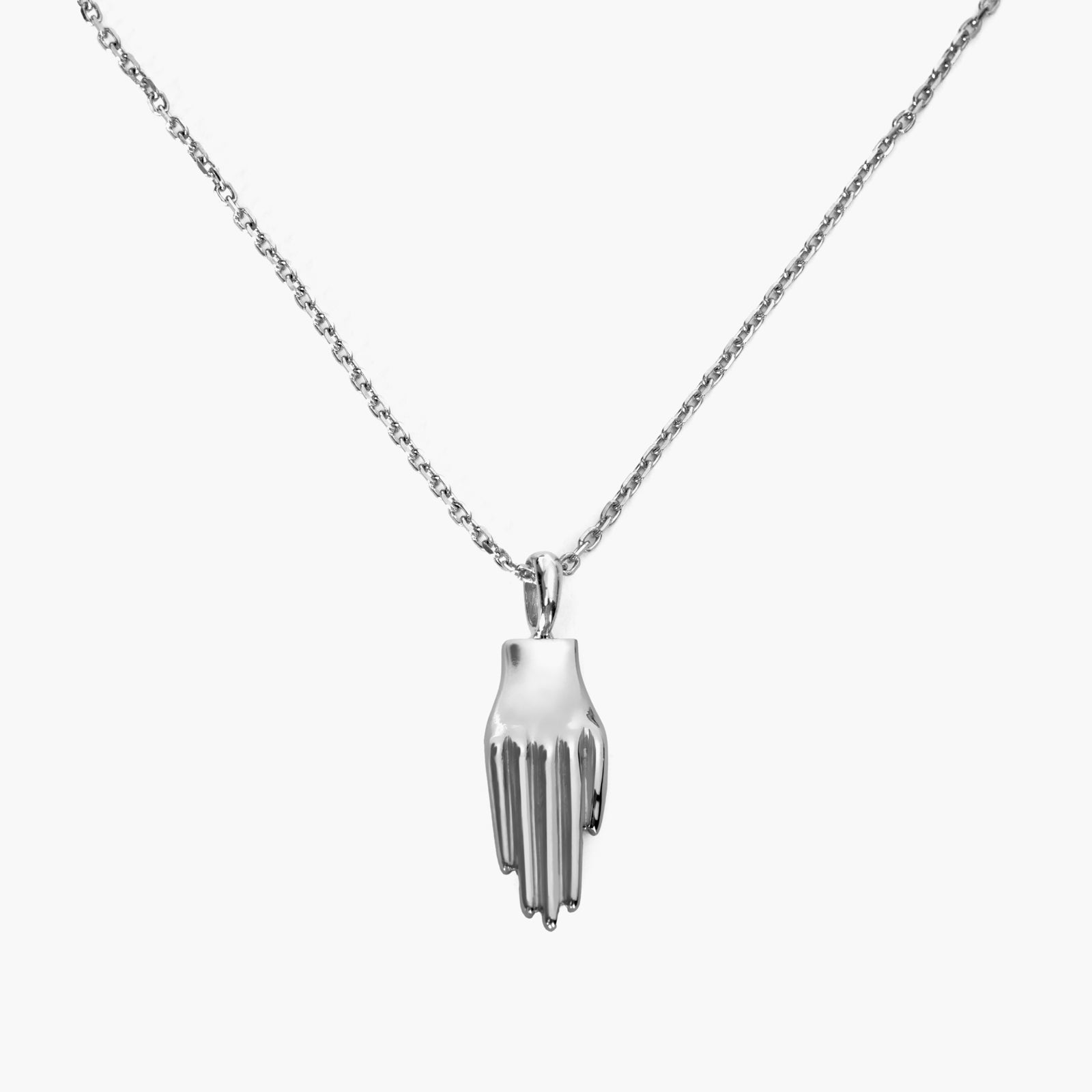 Hand Necklace Silvery