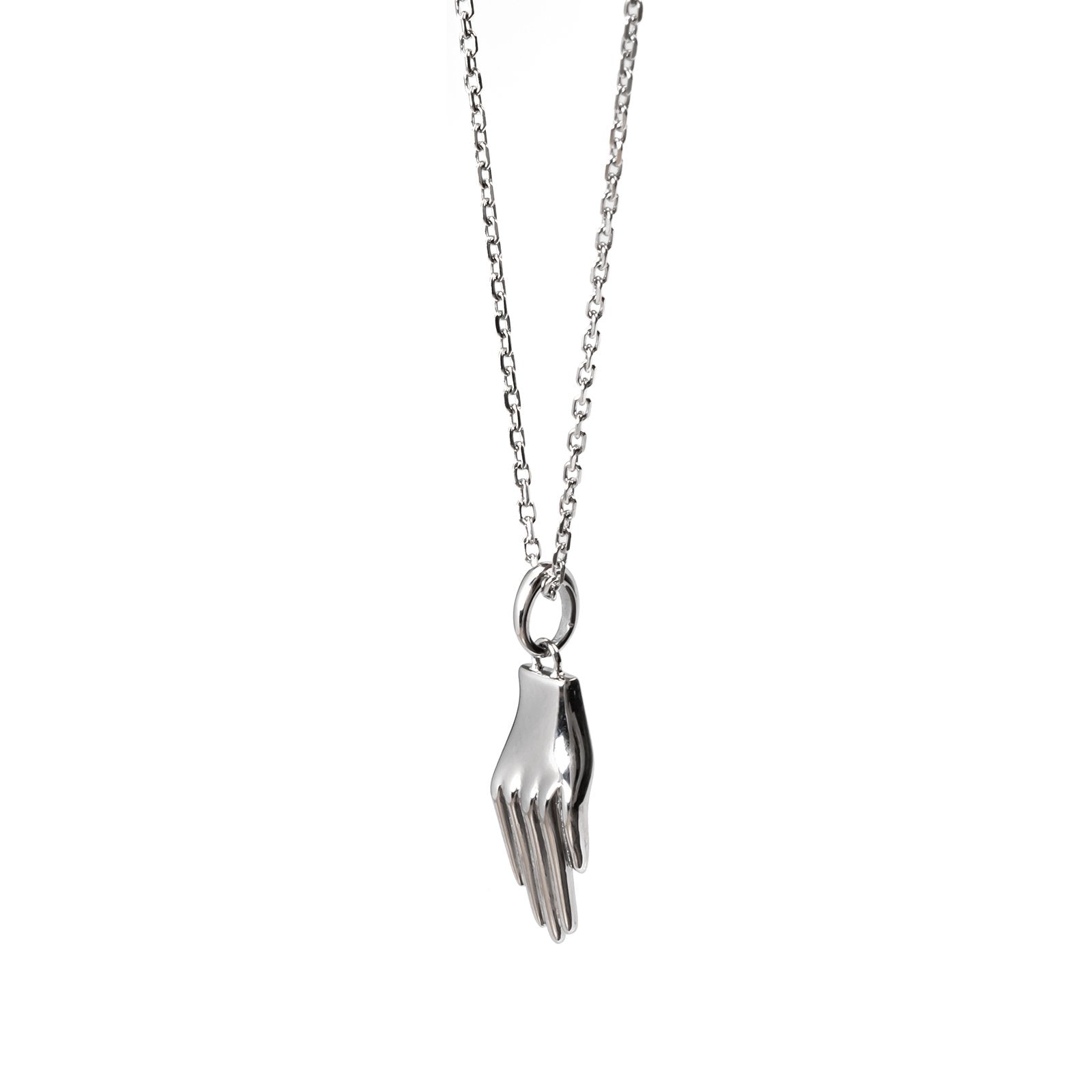 Hand Necklace Silvery