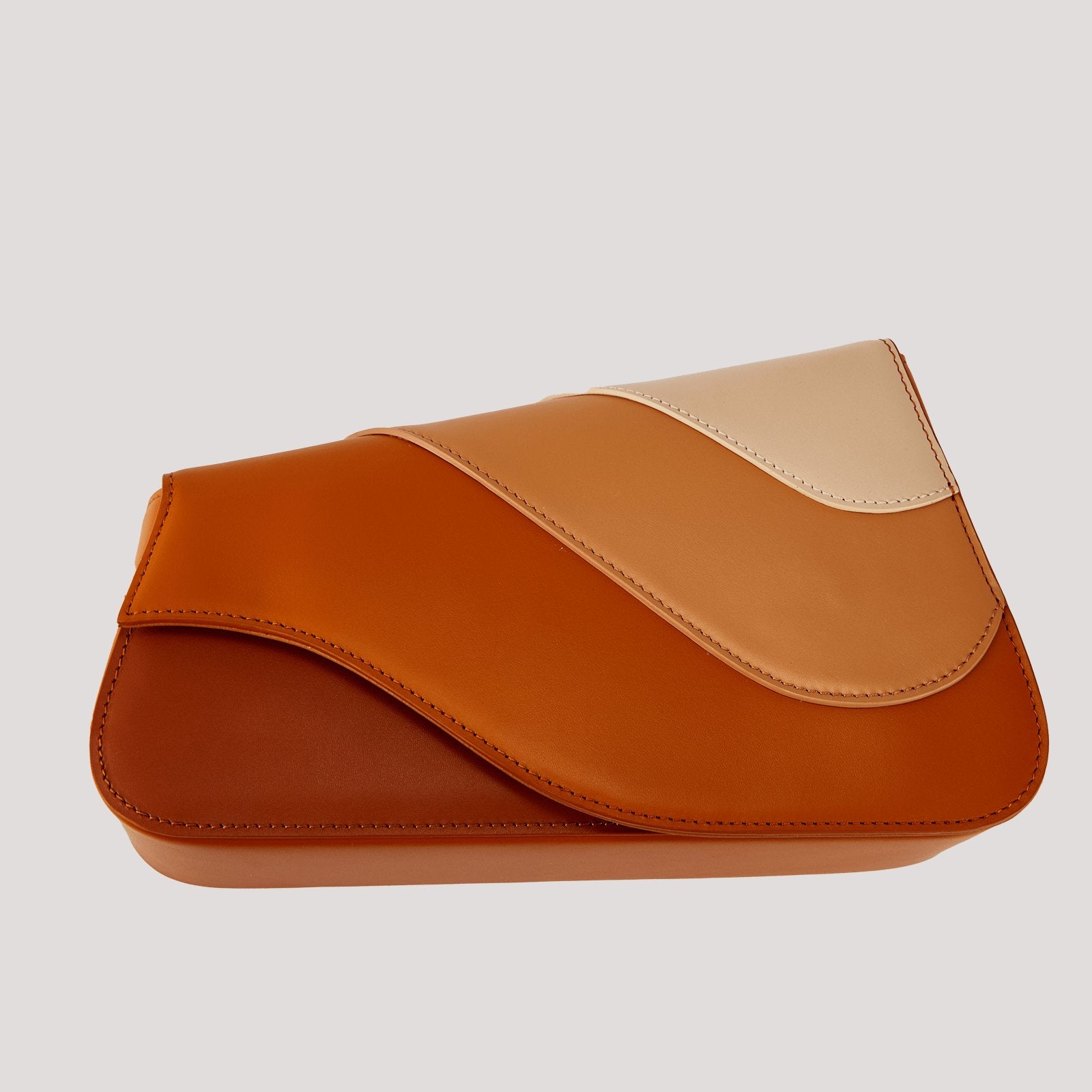 Regnbåge brun läderväskan