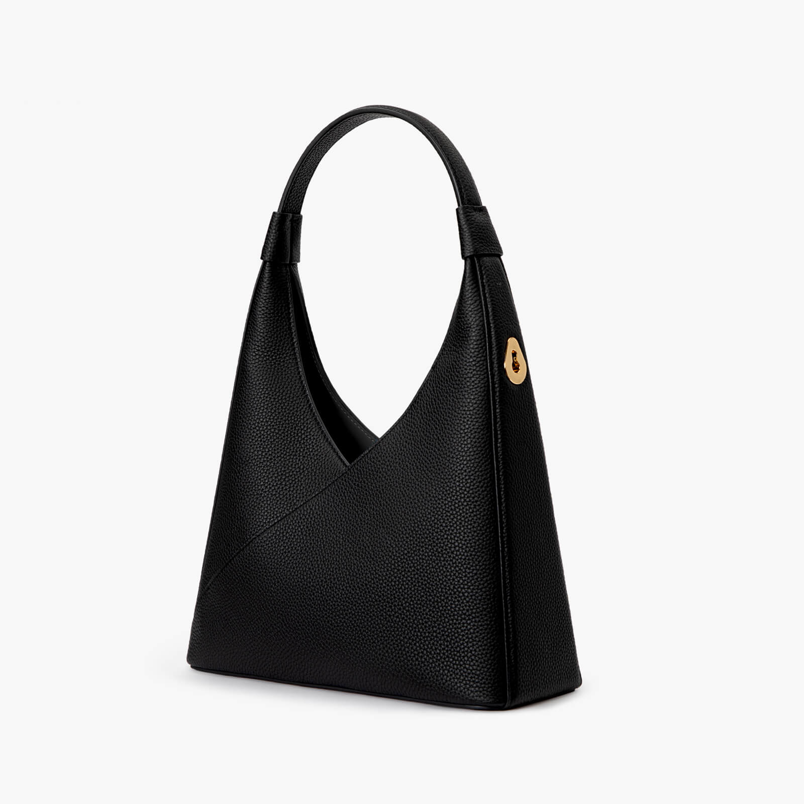 Victoria pebbled kožené ramenní taška černá