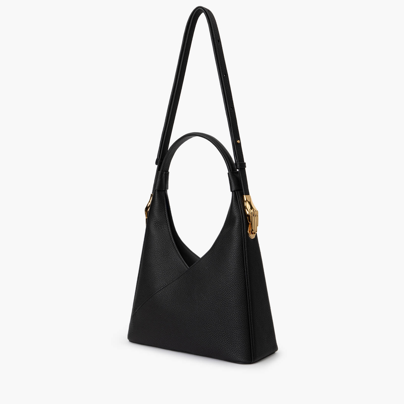 Victoria Pebbled leather Shoulder Bag Black
